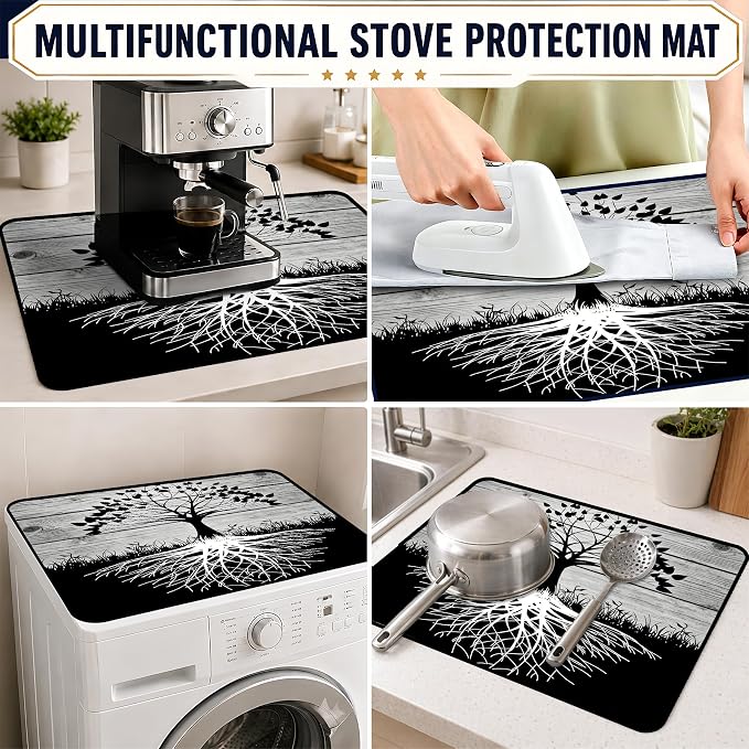 Stove Top Covers with A Non-slip Rubber Coating | protect Your Stove from Scratches, Extend Countertop Space, and Add A Classic Kitchen Touch