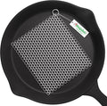 Amagabeli Cast Iron Cleaner 8"x6" Premium Stainless Steel Chainmail Scrubber Cast Iron Skillet Cleaner for Pan Pot Wok Griddles BBQ Grills Cast Iron Cleaning