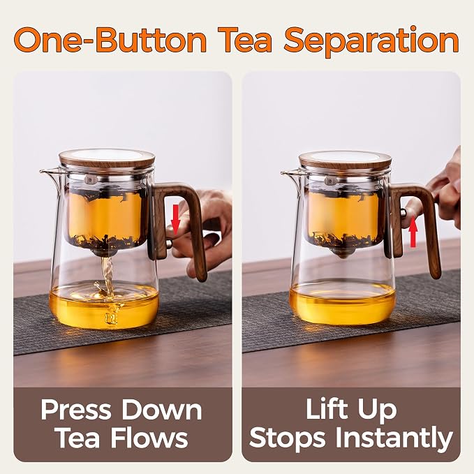 Enchanted Tea Pot with Tea Infuser, Loose Leaf Tea Steeper, 27.4oz | Magic Teapot for Loose Leaf Tea Diffusers, Glass Tea Maker, Ideal Gift for Tea Lovers