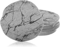 Diatomaceous Earth Coasters Set of 4，Cool Absorbent Quick-Dry Drink Coasters for Desks, Cute Modern Stone Design with Stylish White Aesthetic (4, Marble Light Grey)