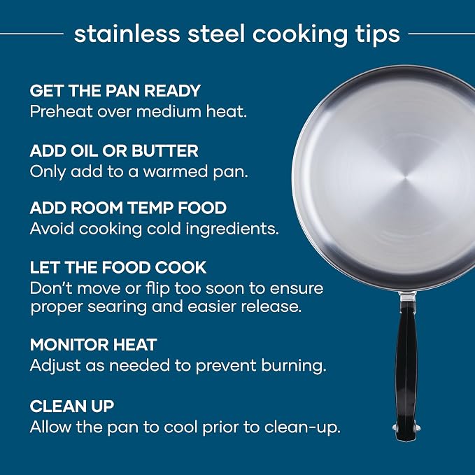 Farberware Stainless Steel Frying Pan Set, 8.25 and 10-Inch Skillets