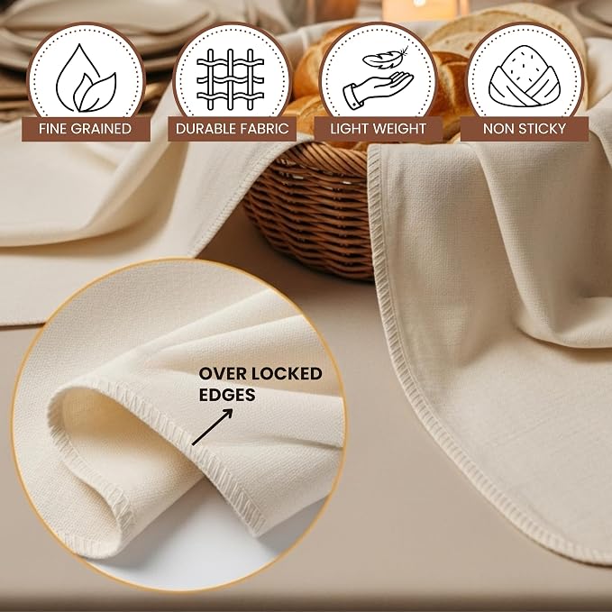 Flour Sack Towels Sourdough Bread Baking Supplies | Bread Dough Proofing Unbleached Bread Proofing Cloth, Organic Cotton Baking Cloth for Baguettes, Ciabatta, Pastry – Reusable, 28"x28", 3-Pack