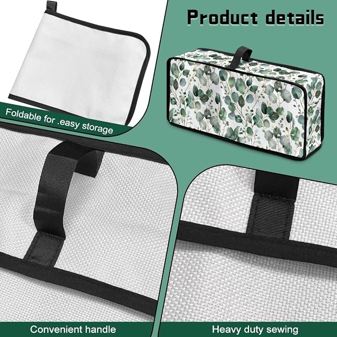 ZDCUSTOM Slim Toaster Dust Cover 2 Slice, Long Slot Toaster Oven Bread Maker Machine Stain Resistant Kitchen Small Appliance Cover Green Sage Leaf