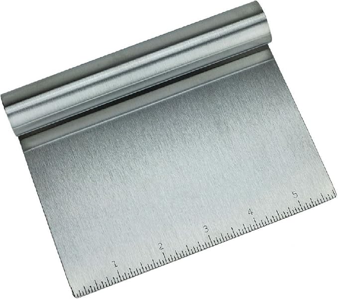 Stainless Steel Food Scraper, Multi-Purpose Bench Scraper | Stainless Steel Dough Cutter with Measurement Marks