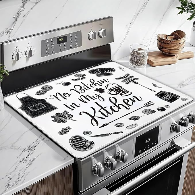 Kitchen Stove Top Covers for Electric Stove, Electric Gas Stove Pad Heat Resistant Range Cooktop Protector for Home Decor Kitchen 28"x20"