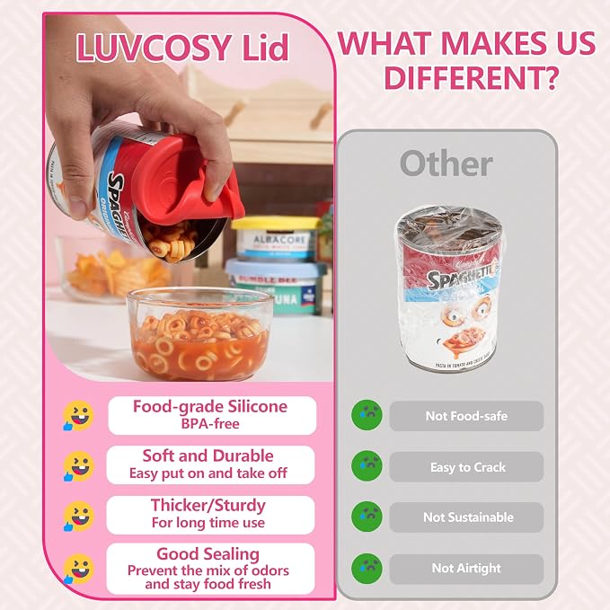 Set of 4 Packs Silicone Can Lids for Canned Food, Fit 3.0''|3.2''|3.5''|4.0-inches Food Can | Leak-Proof and Reusable Lids | Can Covers Toppers | Different Sizes | Dishwasher Safe