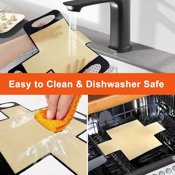2 Pcs Reusable Silicone Bread Sling, Food-Grade Silicone Bread Loaf Pan Liners & Lifters with 4 Handles, Non-Stick & Easy Clean Dough Transfer Baking Mat for 9x5" or 1.5lb Loaf Pans(Brown)