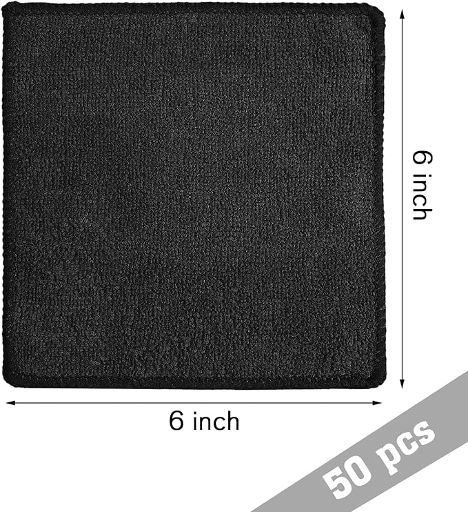 50 Pcs Dry Erase Cloth,6 X 6 Inch,Black | Cleaning Rags Reasonable Whiteboard Cloth Kitchen Towels Microfiber Towels Cars Wash