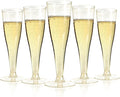 Bestluck 200Pack 4.5oz Gold Glitter Champagne Flutes Plastic | Plastic Disposable Stemware, Disposable Champagne Flutes for Party, Mimosa Bar, Wedding, Anniversary and Graduation