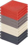 Homaxy 100% Cotton Waffle Weave Kitchen Dish Cloths 12-Pack, Multicolor | 12 x 12 Inches, Ultra Soft Absorbent Dish Towels, Quick Drying Dish Rags with Hanging Loop