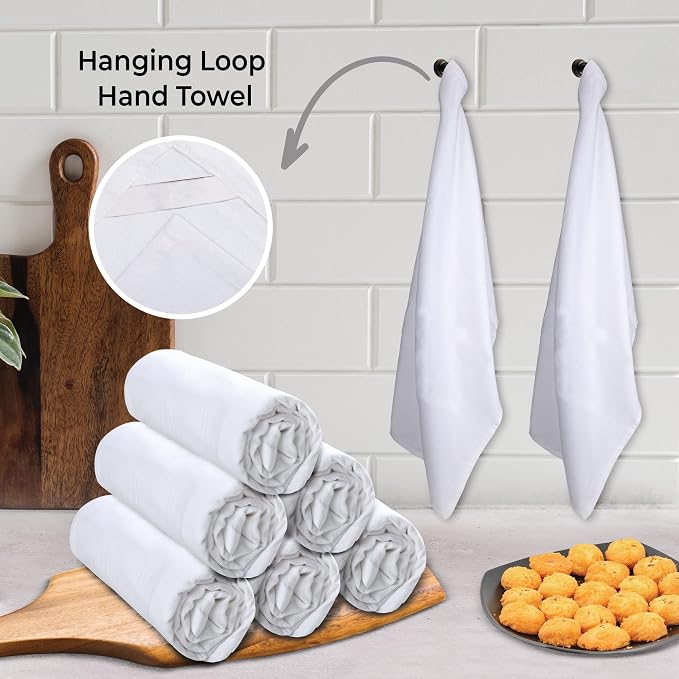 Urban Villa Kitchen Towels Cotton Dish Towels 27”x27” (Set of 4) White