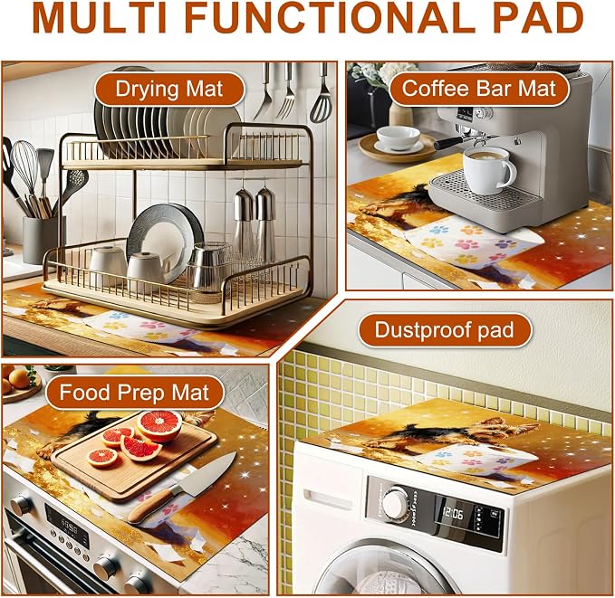 HOMETITUTE Spring Stove Top Cover 28x20 Dog Paw Artwork Heat Resistant Protector