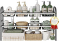Under Sink Organizers and Storage,Expandable under cabinet organizer Shelf | 2 tier expandable shelf for kitchen and bathroom,8 Baskets,Adjustable partition height,20.7-32.3" W