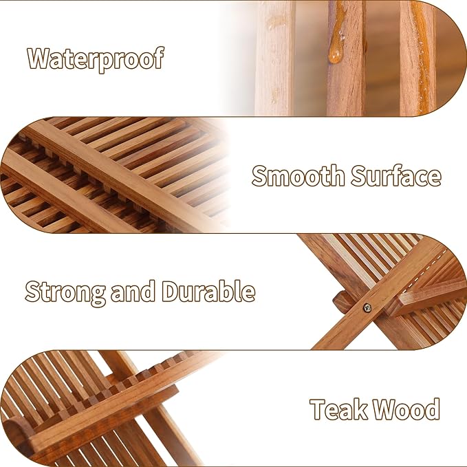 Utoplike Teak Wood Dish Drying Rack, Foldable Plate Organizer Countertop | Dishes Drainer Racks Collapsible, Small Holder for Cups, Bowls, Pans, Pots, Compact Kitchen Counter, 2 Tier, Space Saving