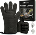 KITCHEN PERFECTION XL Silicone Griddle Gloves - Heat Resistant Oven Mitts | Waterproof, 5-Finger Design For A Better Grip, Best Griddle Grilling Accessories, Compatible with Blackstone, Weber & More