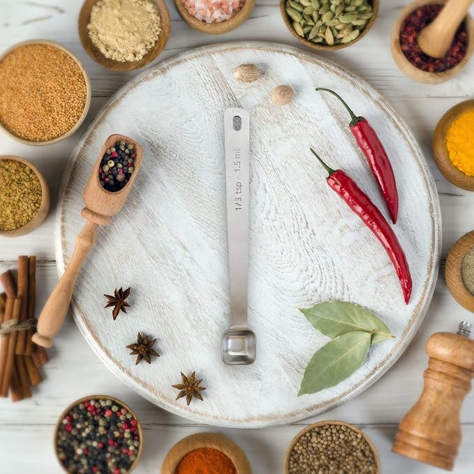 1PCS 1/3tsp(1.5ml) Tiny Measuring Spoon, Small Teaspoon for Tiny Amounts | High Precision, Food-Grade Stainless Steel, ‌Rust-Free, Dishwasher-Safe, Easy-Read Markings, Multi-Purpose, Sturdy & Durable