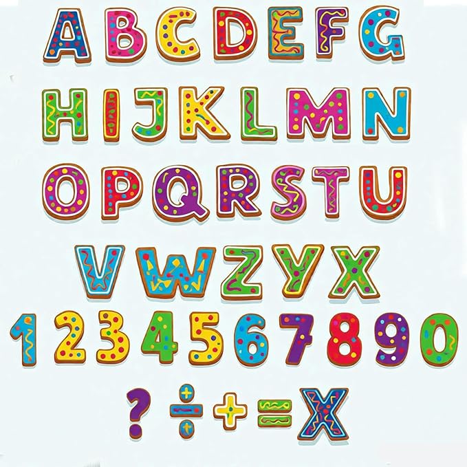 42 Pcs Letter And Number Cookie Cutters,with Dough Alphabet,Numbers,Mathematical Symbols,Fondant Letter Cutters for Birthday, Christmas, New Year and Holiday Party Decorations (42Pcs)