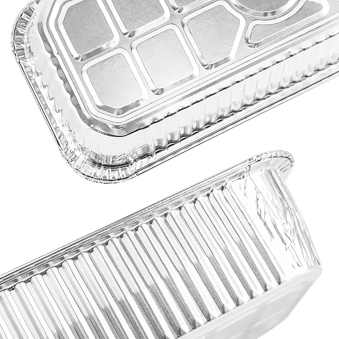 Uniflasy 60 Pack Disposable Grill Drip Pans, Weber 6417 6498 Foil Liners | For Genesis II 400/600, Summit 400/600 & SmokeFire EX4/EX6/EPX6; 11 x 5 trays catch drips, stack neatly for storage after BBQ