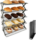 5 Tier Collapsible Cooling Rack Sourdough Cooling Rack 17"x10" | Cooling Racks for Cooking and Baking, Roasting, Grilling, Adjustable 6 Setting Design stackable, Oven & Dishwasher Safe