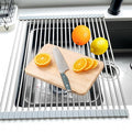 Roll Up Dish Drying Rack, 21.3" x 15.8" Over The Sink Dish Drying Rack, Dish Drying Rack for Kitchen Sink Counter Storage (Grey)