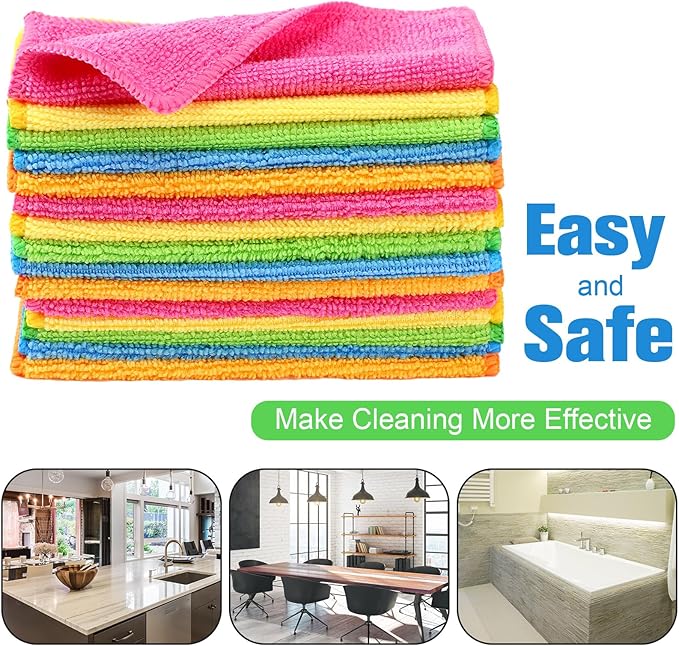 50 Pcs Dry Erase Cloth,6 X 6 Inch,Green/Blue/Yellow/Pink/Orange | Cleaning Rags Reasonable Whiteboard Cloth Kitchen Towels Microfiber Towels Cars Wash