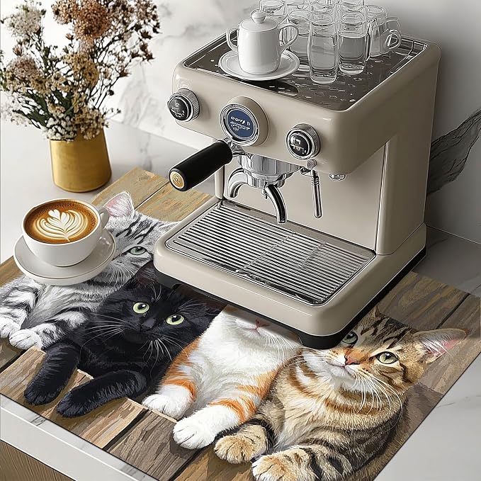 HOMETITUTE Stove Top Cover 28x20 Cute Cat Pet Diatomite Heat Resistant Mat