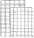 TeamFar Cooling Rack, 15” & 12” Stainless Steel Baking Grid Wire Rack | Roasting Grilling Cooking Rack for Cookie Cake Bread, Fit Baking Pan for Christmas Anniversary Party, Dishwasher Safe- 2PCS