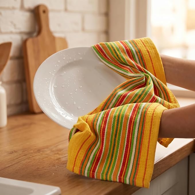 Urban Villa Kitchen Towels Cotton Dish Towels 20”x30” (Set of 8) Multi