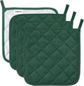 Joyhalo 4 Pack Pot Holders for Kitchen Clearance | Cotton Oven Holder with Great Heat Resistance, Potholders Sets for Kitchen, Countertops, Hot Pots and Pans Dark Green