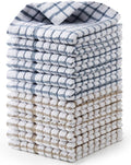 Egles 12 Packs Kitchen Dishcloths, 12" x 12" 100% Cotton | with Hanging Loop, Soft and Absorbent Terry Dish Cloths, Quick Drying Grid Dish Towel Set