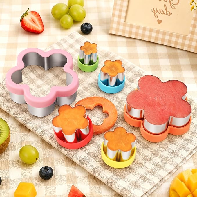 laxizar 6 Pcs Flower Cookie Cutters Set Stainless Steel Biscuit Cutter