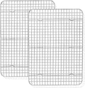 TeamFar Cooling Rack, 15.3”x11.2” Stainless Steel Baking Grid Wire Rack | Roasting Grilling Cooking Racks for Cookie Cake Bread, Fit Baking Pan for Christmas Anniversary Party, Dishwasher Safe- 2PCS
