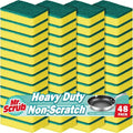 Mr. Scrub Sponges Kitchen Scrub Dish Sponge Scouring Pad, 48 Pack Cleaning Brush Scrubber Supplies for Soap, Dishwashing Dinnerware Sets Pan Pot Towels Cloth Rags Holder Glass Dishwasher Sink Bathroom