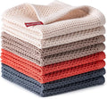 Kitchen Towels 8-Pack Kitchen Dish Cloths,100% Cotton,12x12 In,Mixed Color | Towels Waffle Weave,Ultra Soft Absorbent, Quick Drying