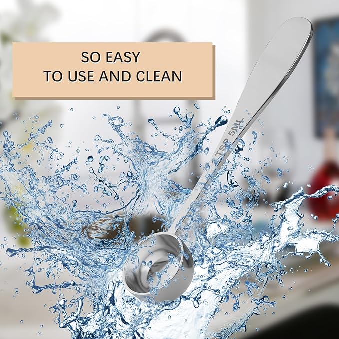1PCS 1TSP(5ML) Measuring Spoon, 18/8(304) Stainless Steel Tablespoon | Precise, Food-Grade, ‌Rust-Free, Sturdy & Durable, Dishwasher-Safe