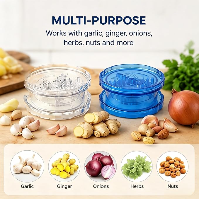 Manual Garlic Twister Mincer, Crusher and Herb Chopper Tool, 2 Pack