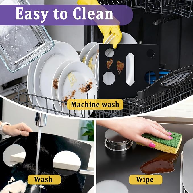 GCFG3060BF/GCFG3060BD PLUS Stove Protector for Frigidaire Gallery Gas Range | Reusable Thickened Burner Splatter Stove Liner, Easy to Clean, Fire Resistant Trimmable, Comes with 3 Free Cleaning Brushes