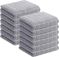 Homaxy 100% Cotton Terry Kitchen Towels, 12 Pack, Light Grey | Ultra Soft and Absorbent Dish Towels for Kitchen, Suitable for Drying and Washing Dishes