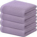 Kitinjoy 100% Cotton Waffle 4-Pack Kitchen Towels, 13" x 28", Lavender | Super Soft, Ultra-Absorbent, Fast Drying, lightweight, Quick Drying Kitchen Hand Towels