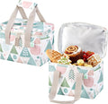 VENO 2 Pack Small Cooler Insulated Lunch Bag Reusable Grocery Shopping Bag | Collapsible Lunch Box Tote for Women Men w/ Handles, Dual Zippers, 9L Capacity for Work Office Picnic Beach (Pastel Forest)