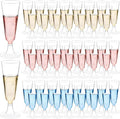 GuanQiao Plastic Champagne Flutes 100 Pack, 5.5 Oz Clear Disposable Plastic Champagne Glasses, Wine Glasses Cups for Wedding Celebration Birthday Party Wine Tasting New Years Eve Party Supplies