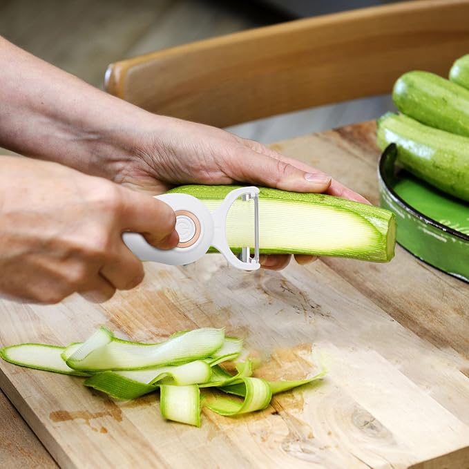 3-in-1 Electric Peeler Fruits and Vegetables Cordless for Kitchen, Handheld Julienne Blade Slicer Set Tool for Apples Carrot Potatoes Cucumber, Automatic Electrico Stainless Steel Pro Machine Gadgets