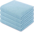 Homaxy 100% Cotton Waffle Weave Kitchen Dish Towels 4-Pack, Sky Blue | 13 x 28 Inches, Ultra Soft Absorbent Dish Towels, Quick Drying Cleaning Towels