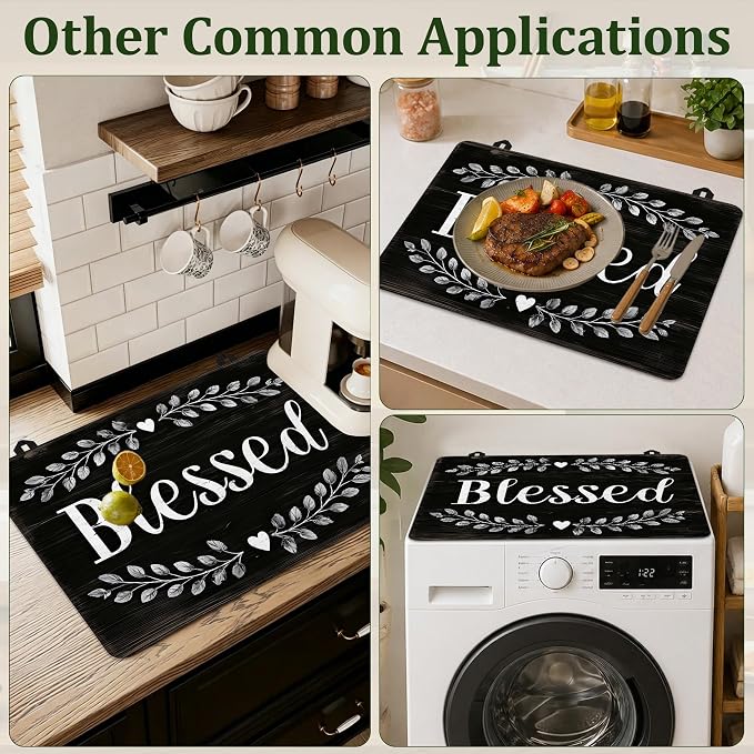 Blessed Wall Electric Stove Top Cover Protector,Glass Flat Top Stove Mat,Heat-Resistant Oven Induction Cooktop Mat for Ceramic Countertop Mats Dish Drying Mat