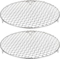 HARFINGTON 2pcs Round Cooking Rack 10.4-inch 201 Stainless Steel Cross Wire Barbecue Grill Net with 20mm Legs for Cooking Baking Steaming BBQ