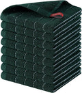 Homaxy 100% Cotton Terry Kitchen Dish Cloths, 8 Pack, Blackish Green | Ultra Soft and Absorbent, Suitable for Drying and Washing Dishes