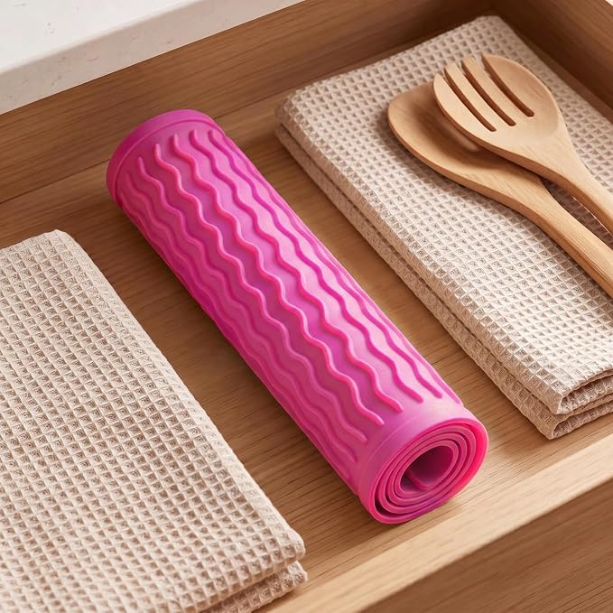 MicoYang Silicone Dish Drying Mat for Multiple Usage,Easy clean,Eco-friendly,Heat-resistant Silicone Mat for Kitchen Counter or Sink,Refrigerator or Drawer liner Rose M 12 inches x 12 inches