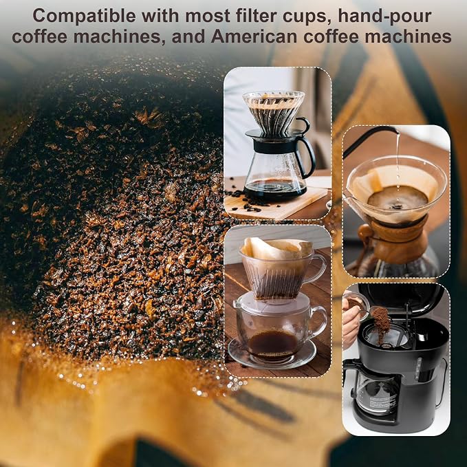 100 Count #4 Cone Coffee Filters 8-12 Cup Compatible with Ninja Maker | Unbleached, Disposable, Natural Wood Pulp Coffee Filters Compatible with Ninja, Pour Over and Drip Coffee Maker
