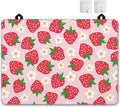 Sweet Strawberry Glass Top Stove Cover Protector,Lovely Flower Stove Top Covers for Electric Stove,Washable Heat Resistant Cooktop Mat Anti-Slip Range Covers, 28 x 20 Inch