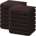 Homaxy 100% Cotton Waffle Weave Kitchen Dish Towels 12-Pack, Dark Brown | 13 x 28 Inches, Ultra Soft Absorbent Dish Towels, Quick Drying Cleaning Towels